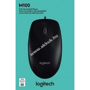 Logitech M100 USB optikai egér 1000dpi 3 gomb antracit kép