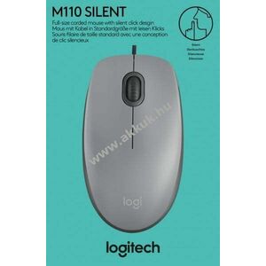 Logitech M110 Silent USB optikai egér 1000dpi 3 gomb szürke kép