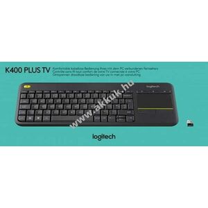 Logitech K400 vezeték nélküli TV billentyűzet Unifying német kiosztás Touchpad fekete kép