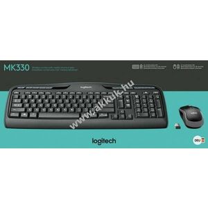 Logitech MK330 vezeték nélküli billentyűzet és optikai egér szett DE kiosztás 1000dpi fekete kép