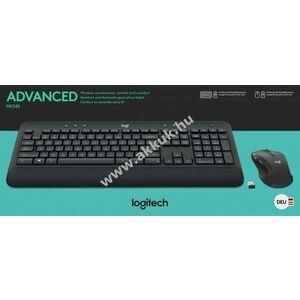 Logitech MK545 vezeték nélküli billentyűzet és egér szett Unifying fekete DE lézeres 1000dpi kép