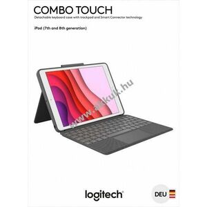 Logitech Combo Touch billentyűzet tok Smart Connector Apple iPad 10.2 Gen.7/8/9 grafit trackpad DE kép