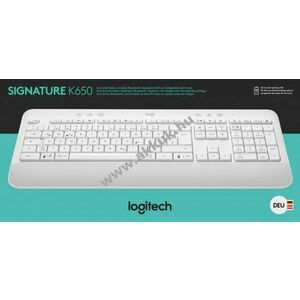 Logitech K650 Signature vezeték nélküli billentyűzet Bolt Bluetooth DE fehér kép