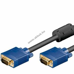 Full HD SVGA monitorkábel 15 pólusú HD dugó - 15 pólusú HD dugó 1, 8m fekete 2 ferritmaggal kép