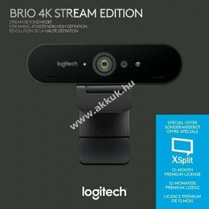 Logitech BRIO Stream 4K Ultra HD 4096x2160 30fps USB fekete objektív takaró kép