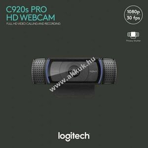 Logitech C920s Pro webcam Full HD 1080p 30FPS USB objektív takaró fekete kép