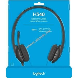 Logitech Headset H340 USB sztereó fekete kép