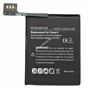 Helyettesítő akku Apple A1574 iPod Touch 6th 020-00425 A1641 3, 83V 1043mAh pda és mp3 Li-Polymer kép