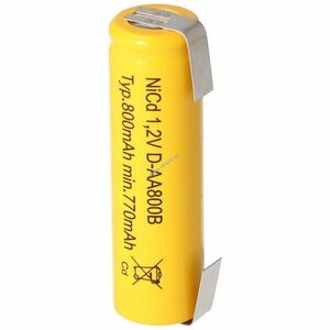 Helyettesítő akku AA Mignon ceruza 1, 2V 800mAh lapos tetejű U-alakú forrfül NiCd kép