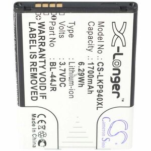 Helyettesítő akku LG P940 Prada 3.0 BL-44JR 3, 7V 1200-1300mAh mobiltelefon Li-Ion kép