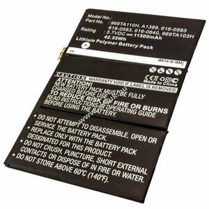 Helyettesítő akku Apple iPad4 3, 7V 11, 5Ah 616-0586/616-0593/616-0604/969TA103H/969TA110H/A1389 LiPo kép