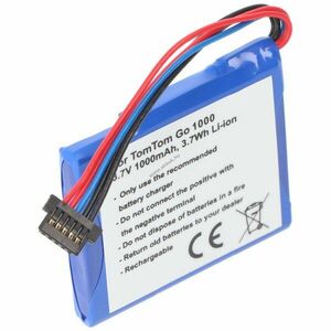 Helyettesítő akku TomTom Go Live 1000/1005 AHL03711018 VF1C 3, 7V 900-1000mAh GPS navigáció Li-Ion kép