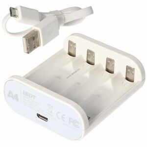 Smart Charger A4 USB töltő 1-4 cellás AA (Mignon ceruza) AAA (Micro) 12500 NiMH, Li-Ion kép
