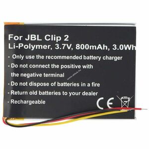 Helyettesítő akku JBL Clip 2 GSP383555 3, 7V 800mAh beépített Bluetooth hangszóró Li-Polymer kép