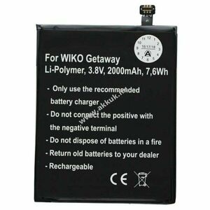 Helyettesítő akku mobiltelefon Wiko Getaway TLE14J14 3, 8V 2000mAh Li-Ion kép