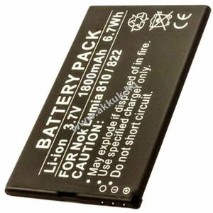 Helyettesítő akku Nokia Lumia BP-4W mobiltelefon 3, 7V 1800mAh Li-Ion kép