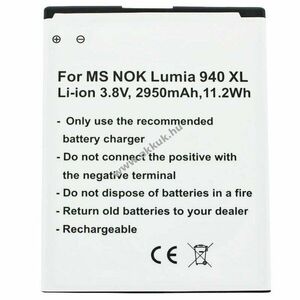 Helyettesítő akku Microsoft Lumia 950 XL BV-T4D mobiltelefon Dual SIM kép
