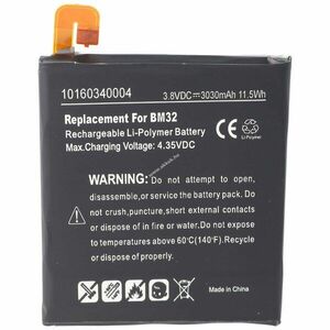 Helyettesítő akku Xiaomi Mi4 Leo Mi4 4G Mi4W BM32 3, 8V 3000mAh mobiltelefon Li-Polymer kép