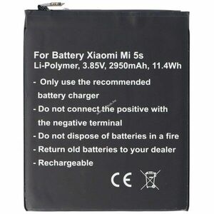 Helyettesítő akku Xiaomi Mi 5s BM36 mobiltelefon 3, 8V 2950mAh 11, 4Wh 69, 5x57, 6x4, 2mm Li-Polimer kép