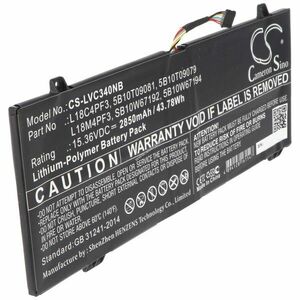 Helyettesítő laptop akku Lenovo L18M4PF3 5B10T09079 IdeaPad C340-14IWL 15, 36V 2850mAh kép