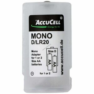 Univerzális Mono D adapter 1 vagy 2 db AA akku vagy elem, 59, 2 x 32 mm kép
