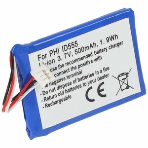 Helyettesítő akku DECT telefon Philips ID555 ID5551B/38 ID5552B/38 3, 7V 500mAh Li-Ion kép