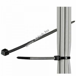 Fekete kábelkötegelő időjárásálló nylon 150mm 100db/csomag kép
