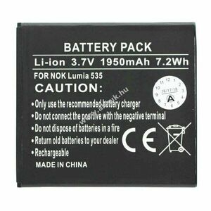 Helyettesítő akku mobiltelefon Nokia Lumia 535 BL-L4A 3, 7V 1950mAh Li-Ion kép