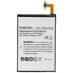Helyettesítő akku HTC One M8 mobiltelefon 35H00214-00M 35H00214-01M B0P6B100 BOP6B100 M8S kép