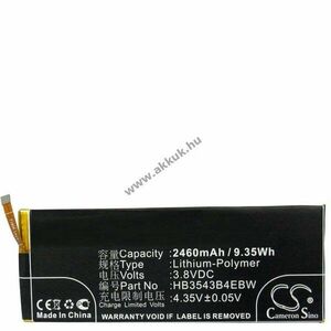 Helyettesítő akku Huawei Ascend P7 HB3543B4EBW 3, 8V 2460mAh 9, 4Wh mobiltelefon Li-Polymer kép