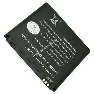Helyettesítő akku Wiko Cink Peax 2 S104-E880000-001 1800mAh mobiltelefon kép