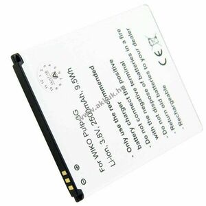 Helyettesítő akku Wiko Pulp 3G 5251 mobiltelefon 3, 8V 2500mAh 76, 95x59, 95x4, 20mm fekete Li-Ion kép