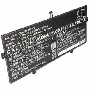 Helyettesítő laptop akku Lenovo Yoga 910 Yoga 910-13IKB L15M4P23 7, 68V 8100mAh kép