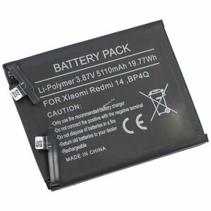 Helyettesítő akku mobiltelefon Xiaomi Redmi Note 14 3, 87V 5110mAh 19, 77Wh beépített Li-Polymer kép