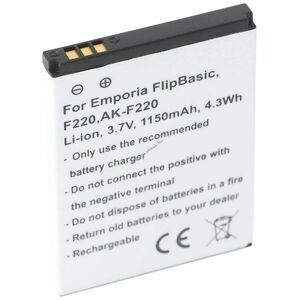 Helyettesítő akku Emporia AK-F220 3, 7V 1000-1150mAh mobiltelefon kép