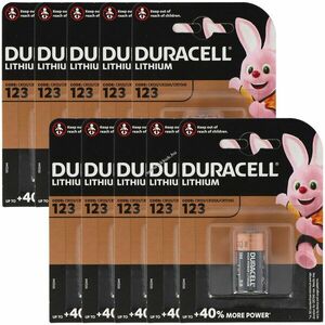 Duracell CR123A 3V 1400mAh lítium elem 10db/csomag kép