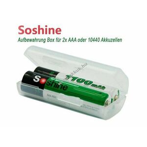 Soshine tárolódoboz 2x AAA vagy 10440 akkumulátorhoz 1db/csomag kép