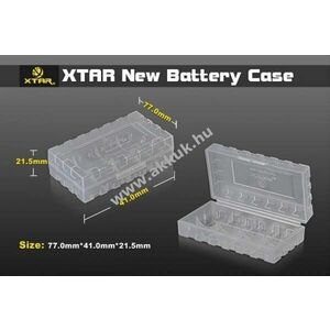 Xtar tárolódoboz 2x18650 4x18350 4x16340 átlátszó Xtar logó kép