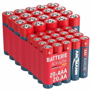Ansmann AA Mignon ceruza és AAA (LR03) mikro 1, 5V 40db/csomag hagyományos elem alkáli kép
