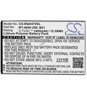 Helyettesítő akku mobiltelefon BQ Aquaris 5.7 B21 BT-4000-259 3, 7V 3400mAh Li-Polymer kép