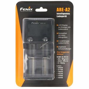 Fenix ARE-A2 töltő 2db 10440 14500 16340 18650 26650 21700 akku kép