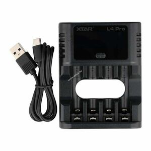 XTAR L4 Pro akkutöltő AA/AAA 1, 5V Li-Ion és 1, 2V NiMH/NiCd USB-C LCD 4x0, 5A kép