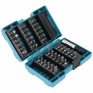 Makita B-28606 bitkészlet 37db/csomag S2 acél mágneses bitfogó műanyag tok kép