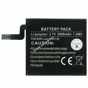 Helyettesítő akku Nokia Lumia 625/720 BP-4GWA 3, 7V 2000mAh mobiltelefon kép