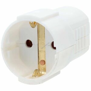 Fehér védőérintkezős kupplung CEE 7/3 16A 250V IP20 1, 5mm² kép