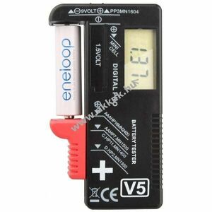 LCD akku- és elemtesztelő AAA (mikro), AA Mignon ceruza, C (bébi), D (góliát) és 9V kép