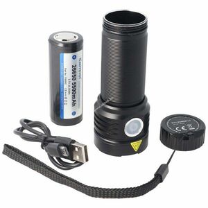 Bullworker 3.3 ultraerős LED zseblámpa akkuval 3300lm 5200mAh fekete kép