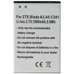 Helyettesítő akku ZTE Blade C341 mobiltelefon Li3714T42P3h765039 3, 7V 1500mAh Li-Ion kép