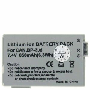 Helyettesítő akku videokamera Canon DC21 BP-208 7, 4V 850mAh Li-Ion kép