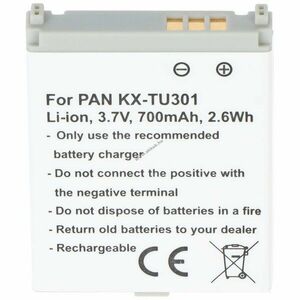 Helyettesítő akku Panasonic CGA-LB102 3, 7V 700mAh DECT telefon 1db/csomag Li-Ion kép